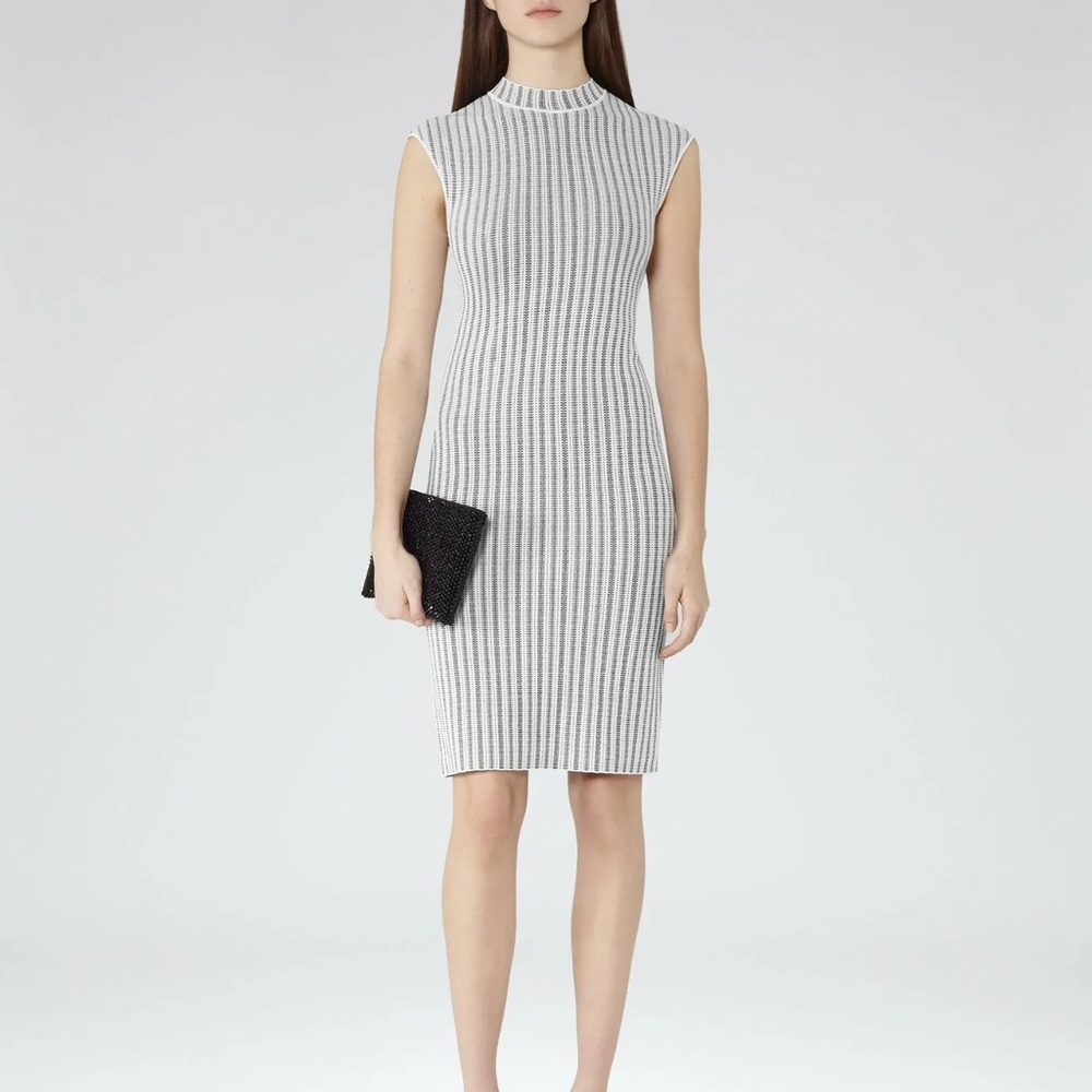 Reiss Vienna Jersey Knit Mock Neck Dress